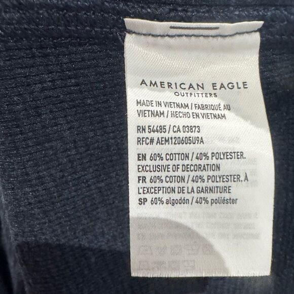 American Eagle waffle crewneck long sleeve lightweight sweater top size small - Picture 7 of 7